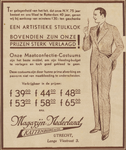 717374 Advertentie van Magazijn Nederland, Kattenburg & Co., Kledingwinkel, Lange Viestraat 3 te Utrecht, ter ...